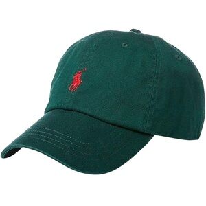 Ralph Lauren Green Baseball Cap with Red Logo
